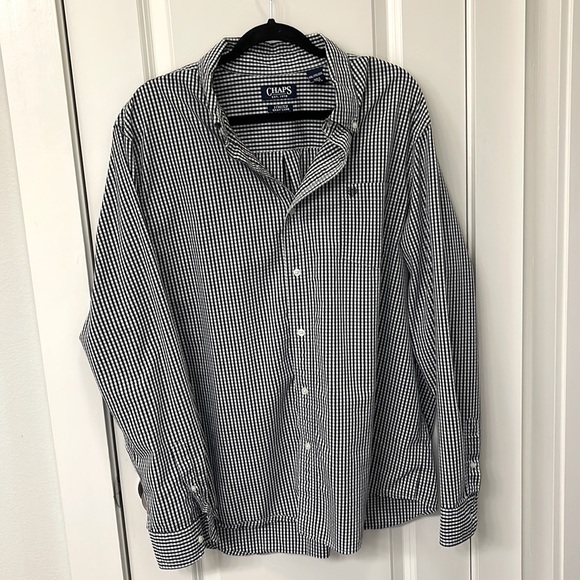 Black and white plaid long sleeve button down ax XXL - Picture 2 of 5